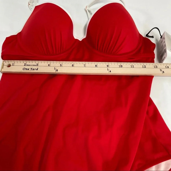 Shade & Shore 36B Underwire Swim Suit Red One Piece Adjustable Straps NWT - Picture 5 of 6